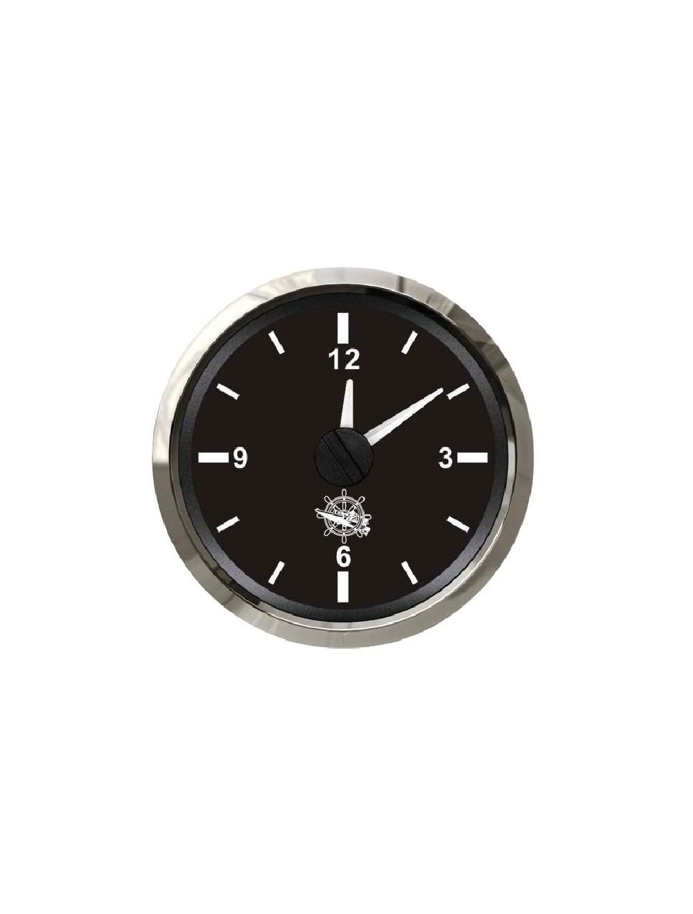Quartz klok 12 24 volt zwart chroom nu 49.5 Rien de Wolf
