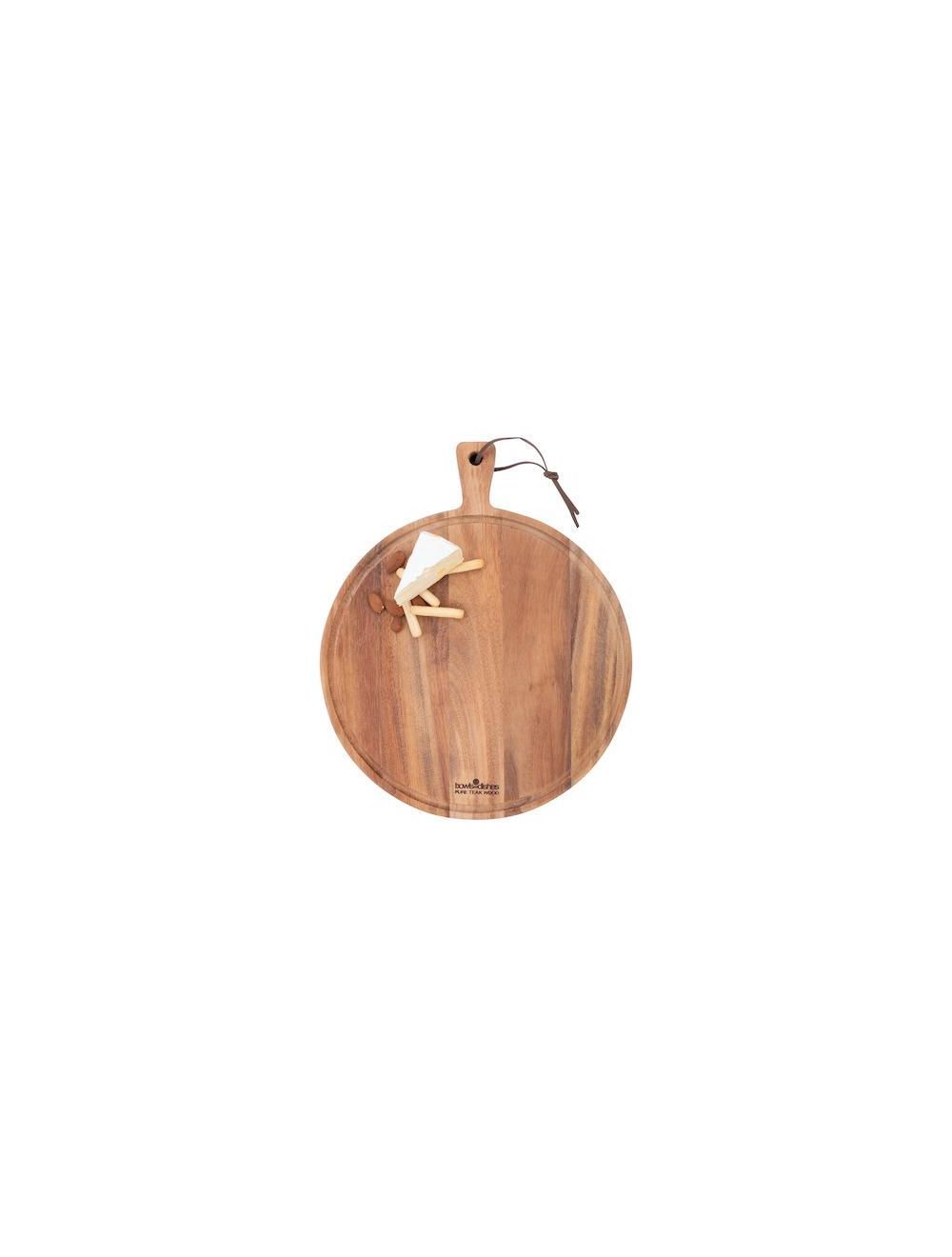 Pure Teak Wood Serveerplank rond Ø 35 x 3 cm met sapgoot nu € 39.95