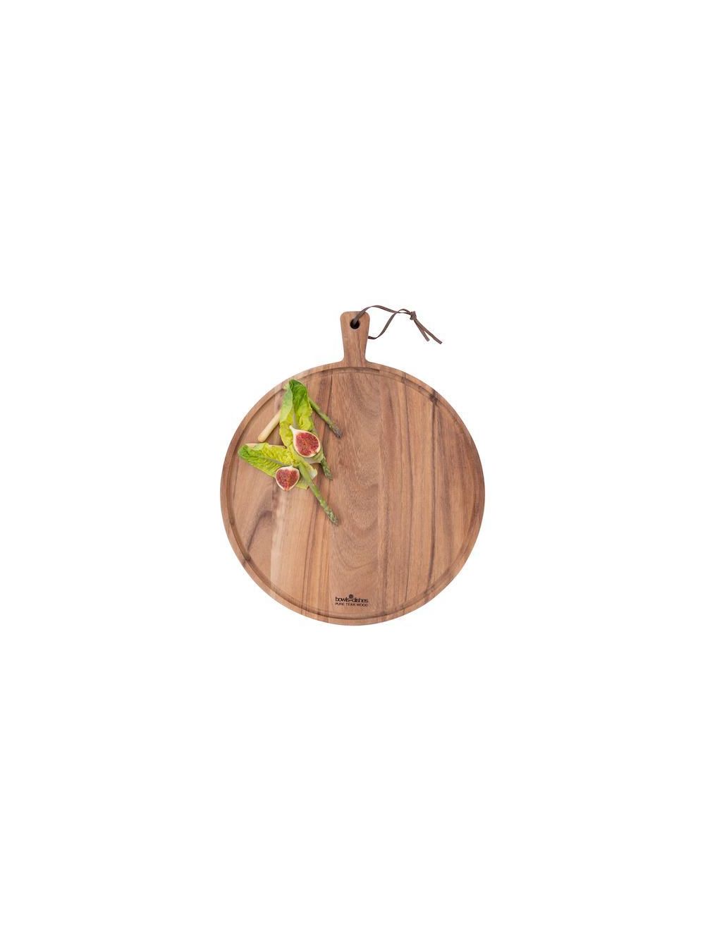 Pure Teak Wood Serveerplank rond Ø 40 x 3 cm met sapgoot nu € 49.95