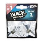 2 têtes plombées Shore - 3g - Kaki Black Minnow 70 mm