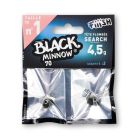 2 têtes plombées Search - 4,5g - Kaki Black Minnow 70 mm