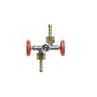 Twee weg aftakkraan 2 x 1/4 inch links