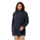 Lange dames fleece high curl night blue