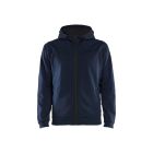 Hooded sweatshirt met rits donker marine blauw/zwart