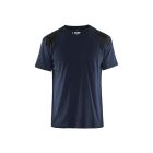 T-shirt bi-colour blauw/zwart