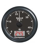 Snelheidsmeter/ compas GPS 12v zwart