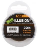 Fox Edges Illusion Flurocarbon Leader x 50m 0.40mm / 20lb / 9.09kg - trans khaki